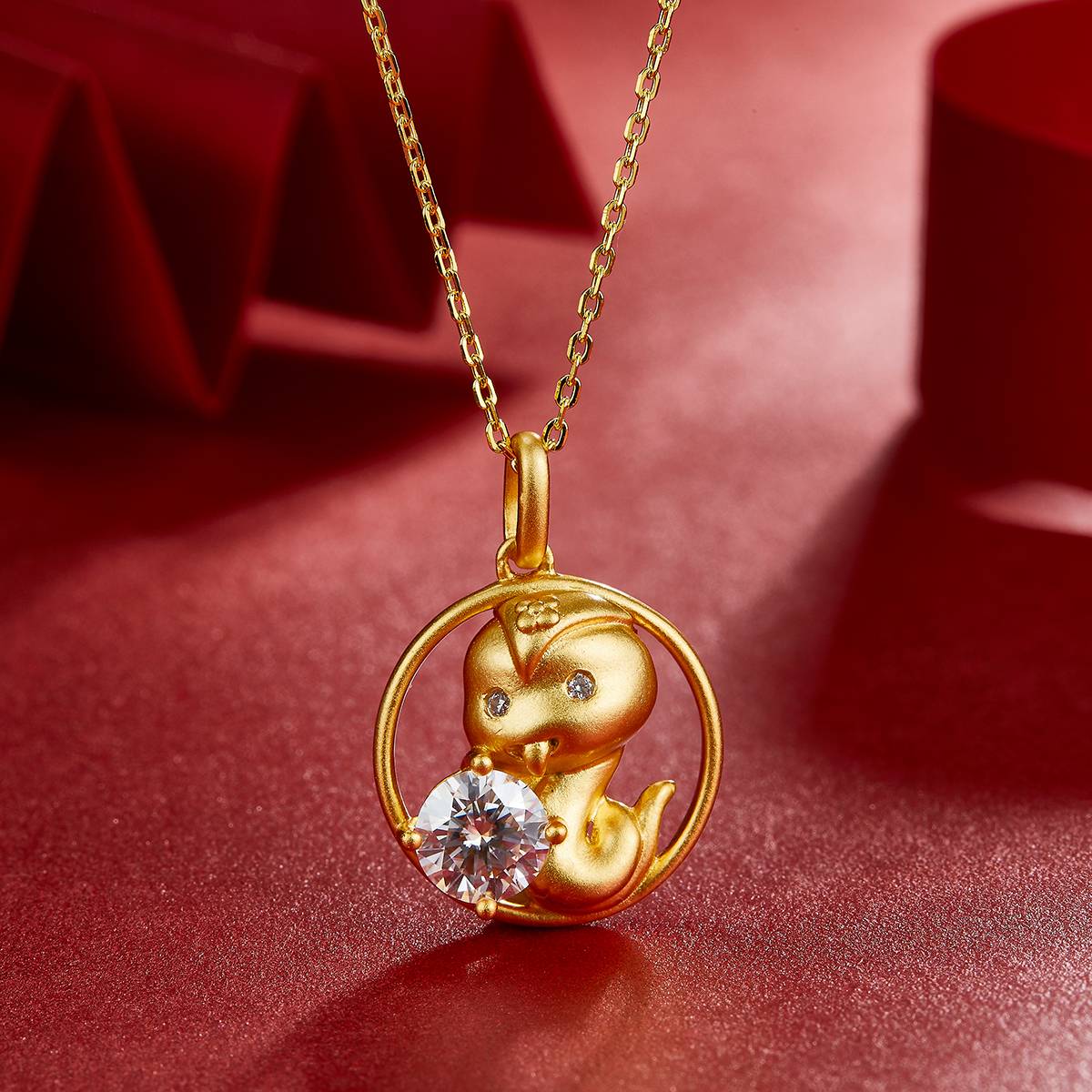 Zodiac Snake Moissanite Necklace 1.0 Carat